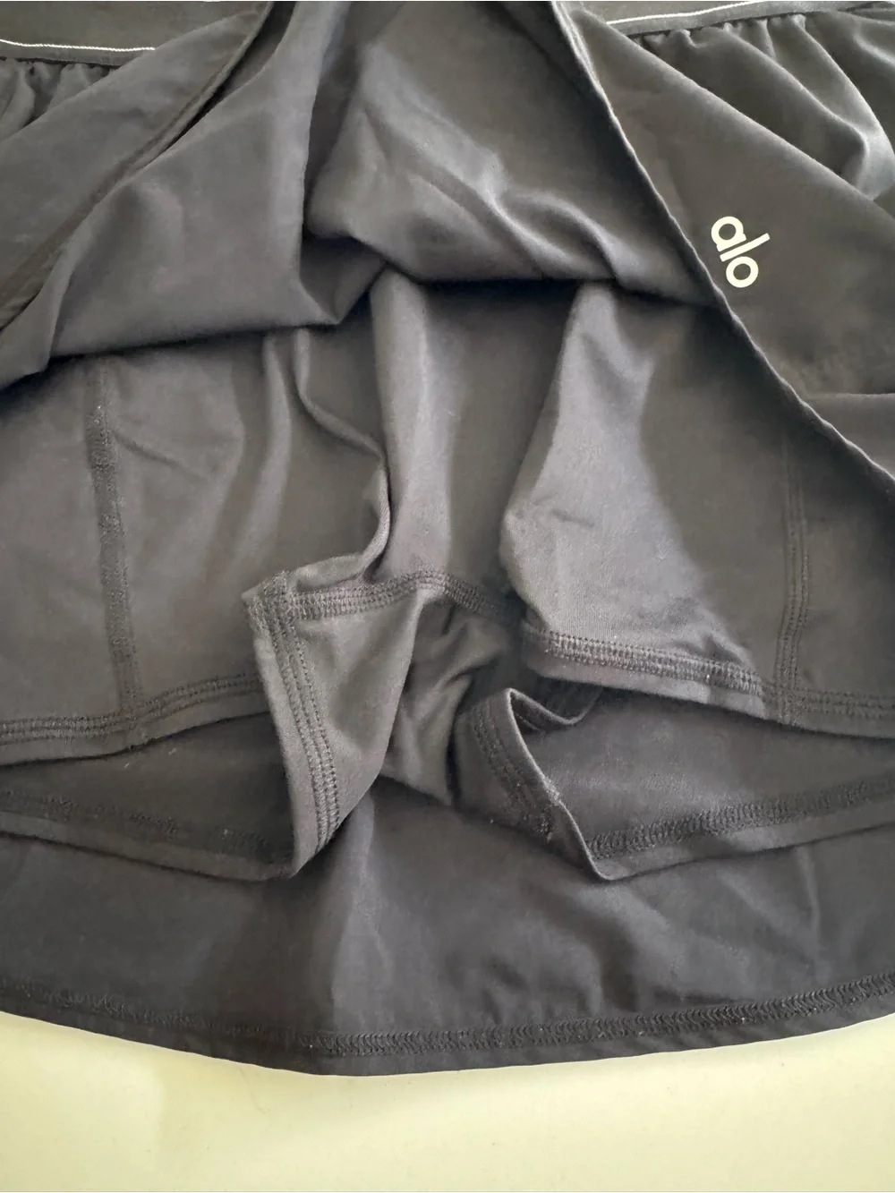 ALO Yoga Black Athletic Skort with Branded Waistband